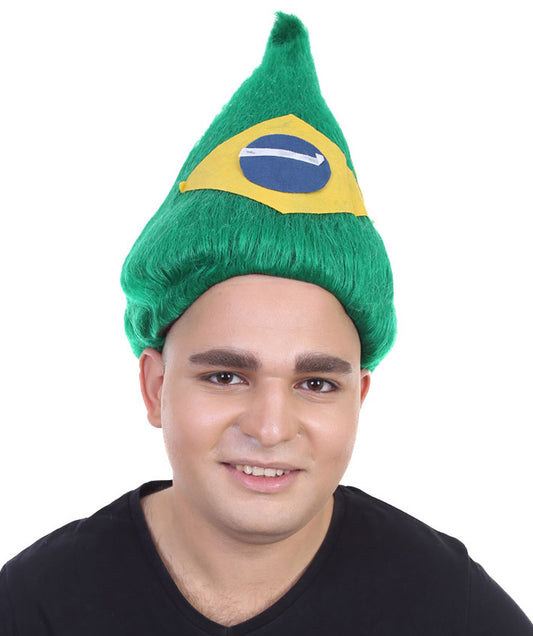 Wigs2you ハロウィンパーティ プレミアムメンズ H-2100 とても快適 ブラジル国旗 トロールウィッグ 最高のトロールヘアウィッグ体験のために