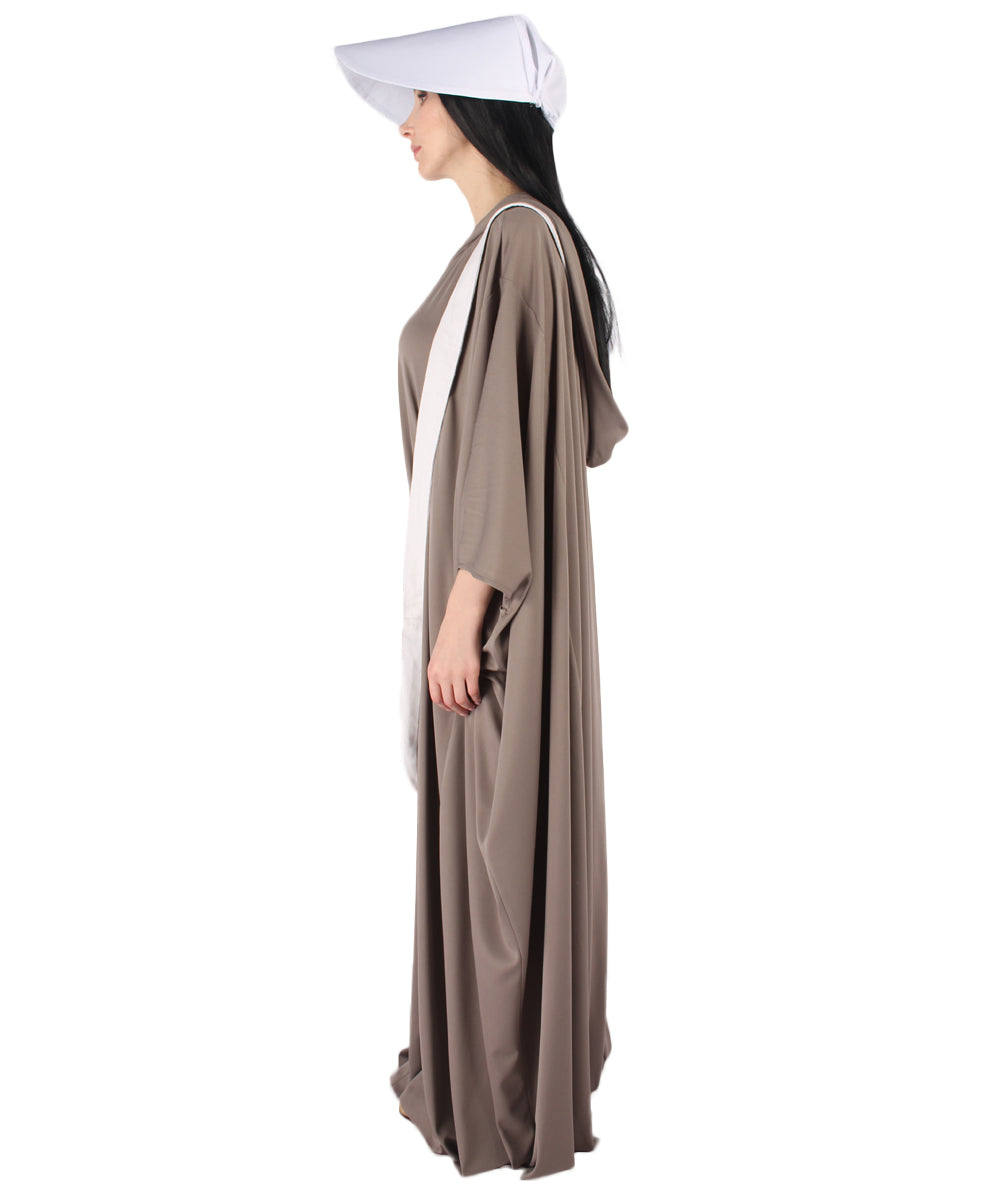 女性用 JCP-068_6 グレー ローブ ハンドメイド コスプレ衣装とバッグ ボンネット付き