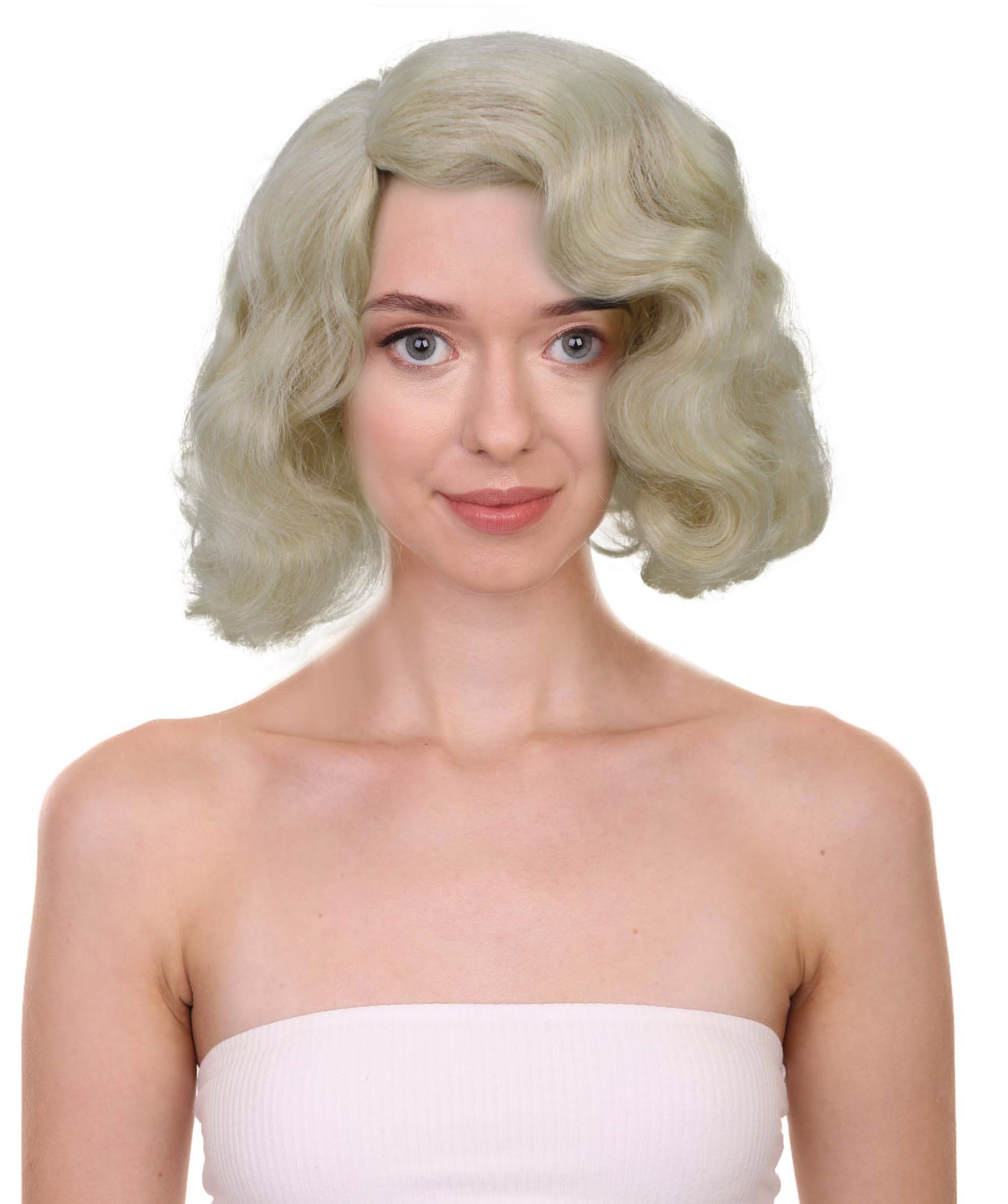 女性用 H-5865 アメリカン ハーフブラッド ウィッチ ブロンド ウィッグ ハロウィンに最適 難燃性合成繊維