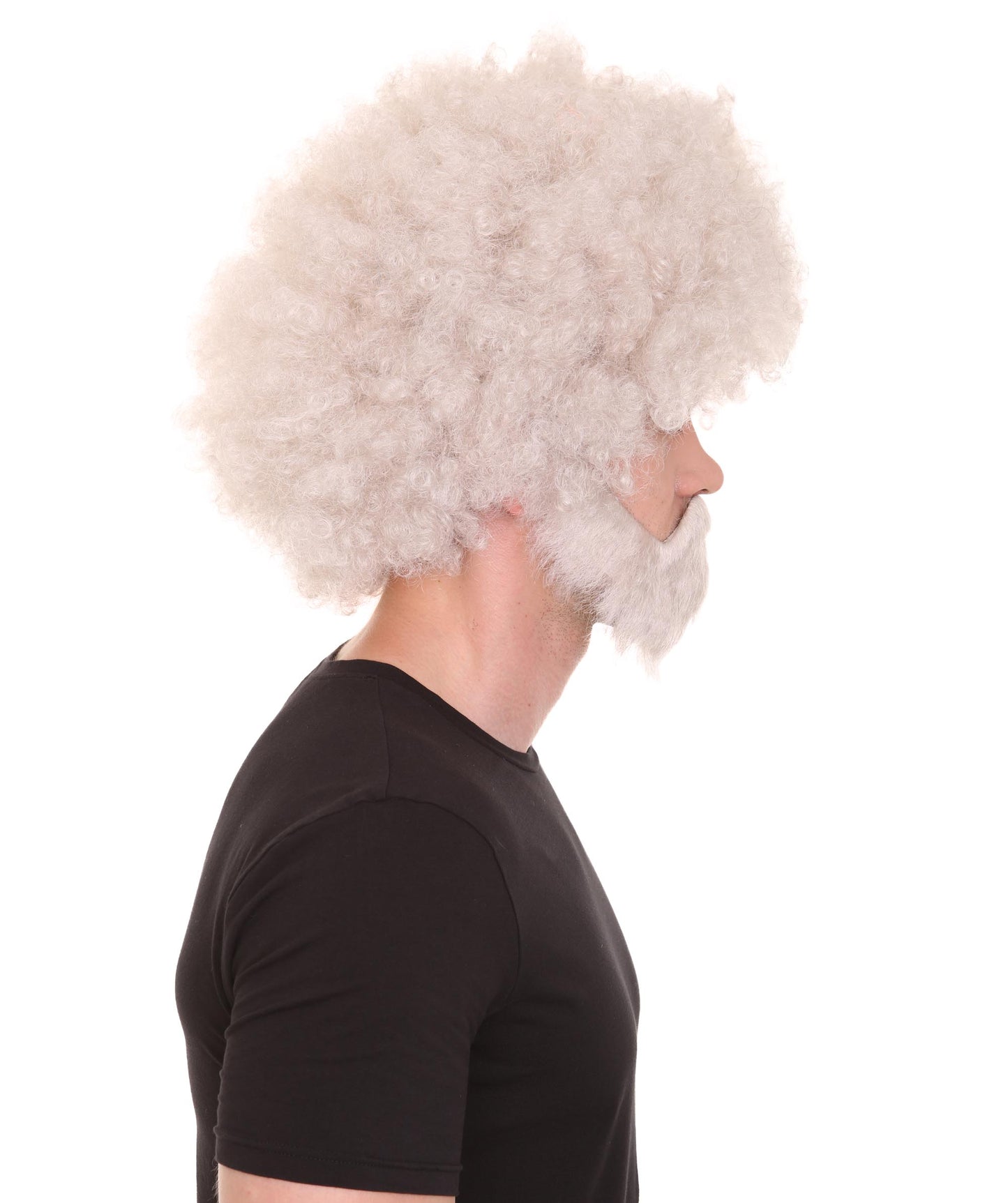 大人 男女兼用 80年代 画家風 アフロウィッグ 顎髭と口髭セット グレー H-5132 シンプルでクラシックなセレブコスチューム プレミアムハロウィンウィッグ