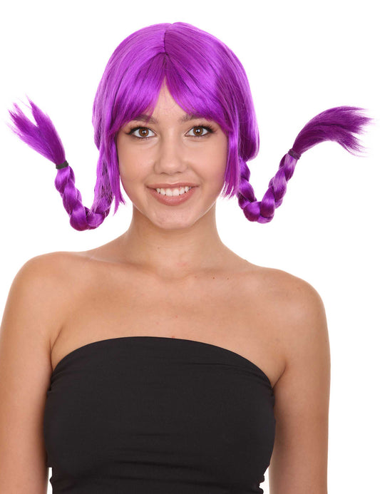 Wigs2you ハロウィン パーティー プレミアム レディース H-1645 簡単装着 とても快適 ピッピ バイオレット