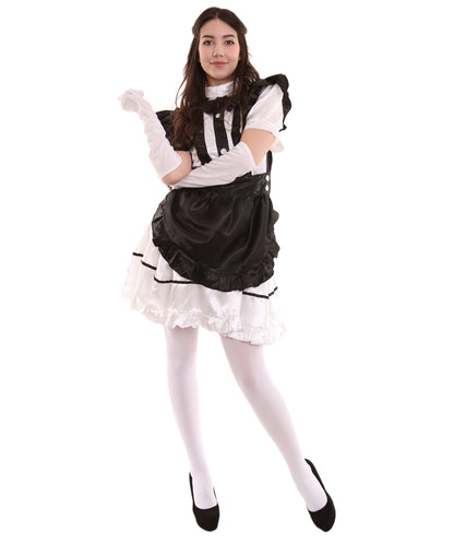 女性用 JCO-326 アニメ コスプレ フレンチメイド ファンシー ドレス ブラック コスプレ コスチューム