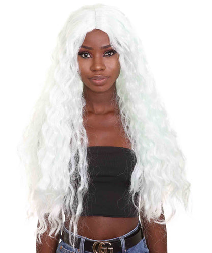 ハロウィンパーティープレミアム レディース H-5254 ショルダーレングスダブルバンブラックヘアウィッグ ブラック