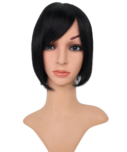 医療用ウィッグ、100%人毛、ショートボブ、ナチュラルブラック、手結びウィッグキャップ、Wigs2you HH-182 フレキシブルパーティング、通気性、自然な見た目、快適、女性用ウィッグ