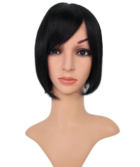 医療用ウィッグ、100%人毛、ショートボブ、ナチュラルブラック、手結びウィッグキャップ、Wigs2you HH-182 フレキシブルパーティング、通気性、自然な見た目、快適、女性用ウィッグ