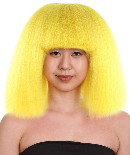 ポップスターゴールドウィッグ H-1517 セレブリティコスプレウィッグ プレミアム通気性キャップレスキャップ