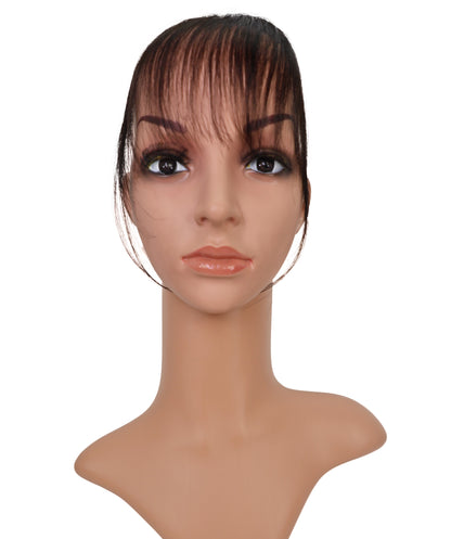 Wigs2you W-8474 女性用孔雀前髪ウィッグ – 100％人毛クリップインフリンジ 5〜9インチ – ナチュラル軽量ヘアピース