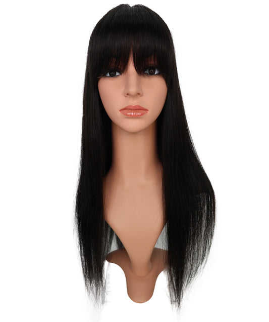 女性用ファッションスタイルウィッグ、24インチ 超ロングストレート 100%人毛、ナチュラルブラック、Wigs2you HH-183 フルウィッグ ナチュラルな輝き
