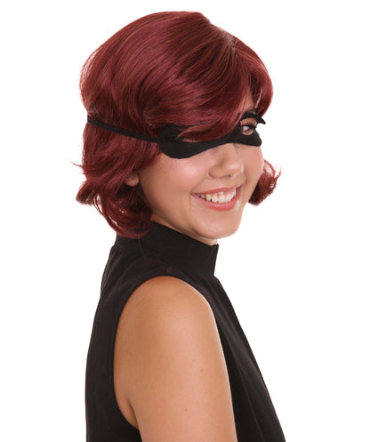 コスプレウィッグ インクレディブル2 Helen Parr H-3638 ウィッグとマスクセット TV/映画ウィッグ プレミアム 通気性の良い キャップレスキャップ
