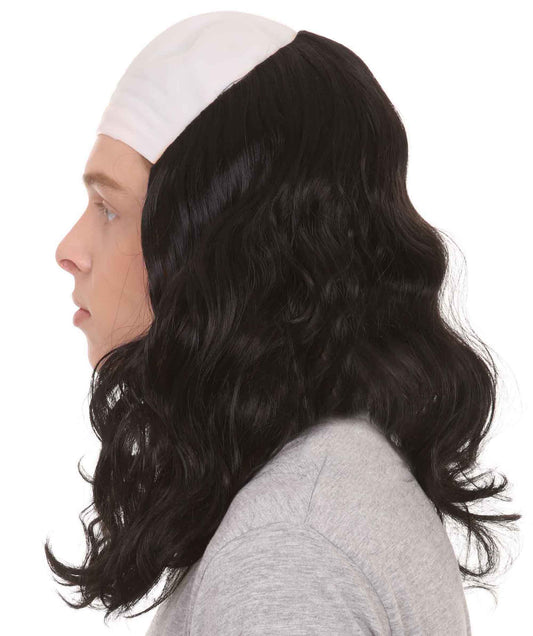 Wigs2you ハロウィンパーティープレミアムメンズ H-2128 ベン・フランクリン バルドロングブラックウィッグ 自然な見た目 完璧なウィッグの選び方
