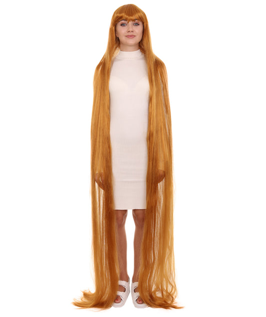 70エクストラロングゴールデンブラウン女性用ウィッグコレクション H-3251 華やかなハロウィンウィッグ プレミアム通気性のあるキャップレスキャップ