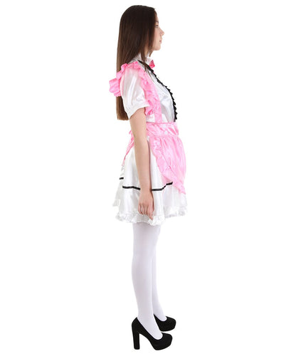女性用 JCO-326_12 アニメ コスプレ フレンチメイド ファンシー ドレス ダークピンク コスプレ コスチューム