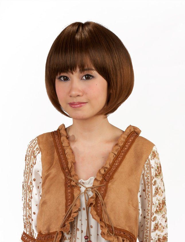 "ショートボブスタイル☆パッツン前髪でカワイイさUP☆ 耐熱素材なのでアレンジ自由自在 ウィッグネット付き♪ WS-2010 "