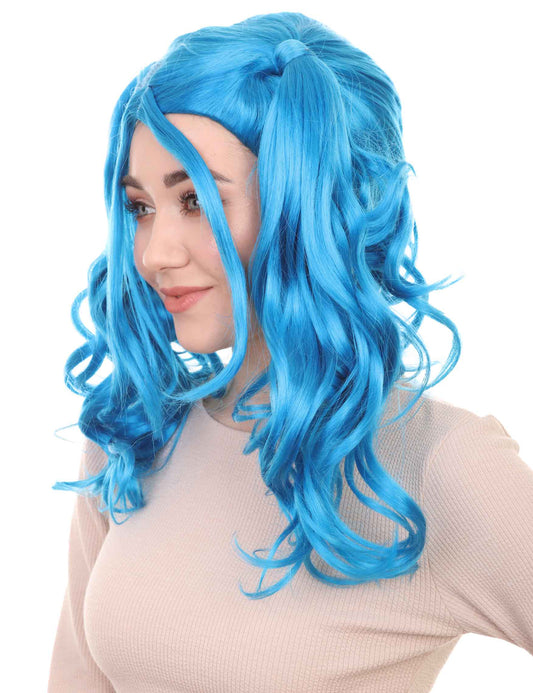 Wigs2you ハロウィンパーティー プレミアム レディース H-746 ドリー ピグテール ウィッグ ネオンブルー色