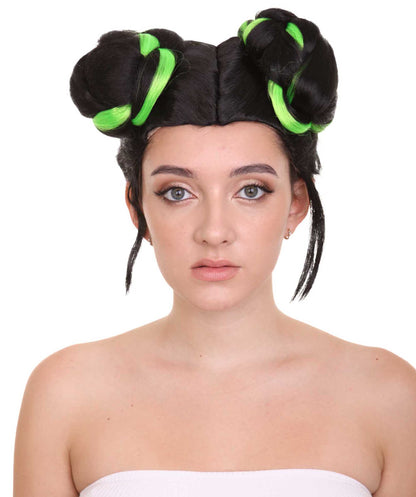 レディース ユーロビジョンソングコンテスト2018 ネッタ・バルツィライ バンズ マルチカラーウィッグ H-4692 セレブリティウィッグ プレミアム通気性キャップレスキャップ