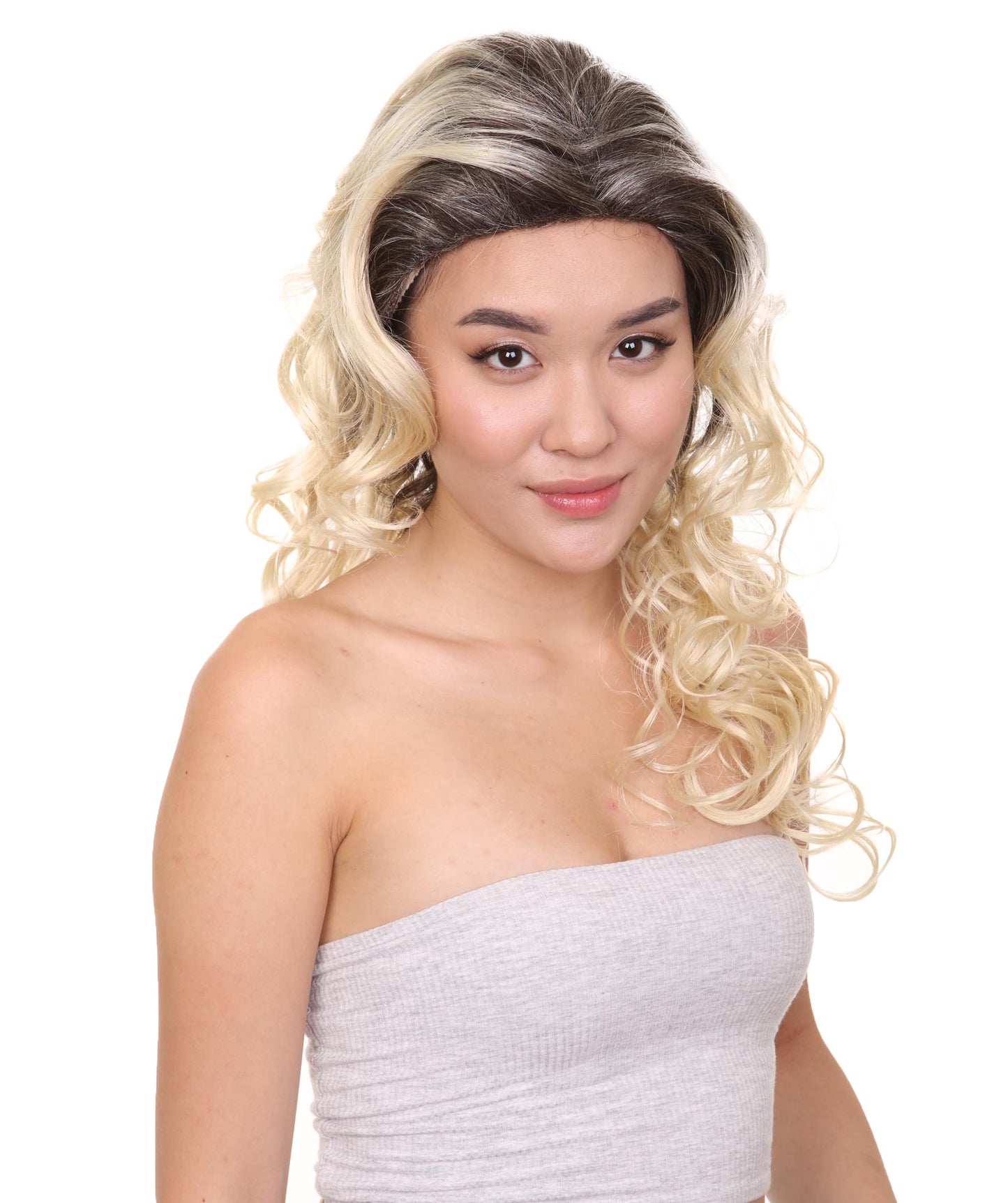 ホームコメディ婦人用かつら|ブロンドカーリーキャラクターコスプレ・ハロウィンかつら|割増空気を通すCaplessなキャップH-365