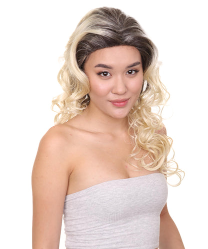 ホームコメディ婦人用かつら|ブロンドカーリーキャラクターコスプレ・ハロウィンかつら|割増空気を通すCaplessなキャップH-365