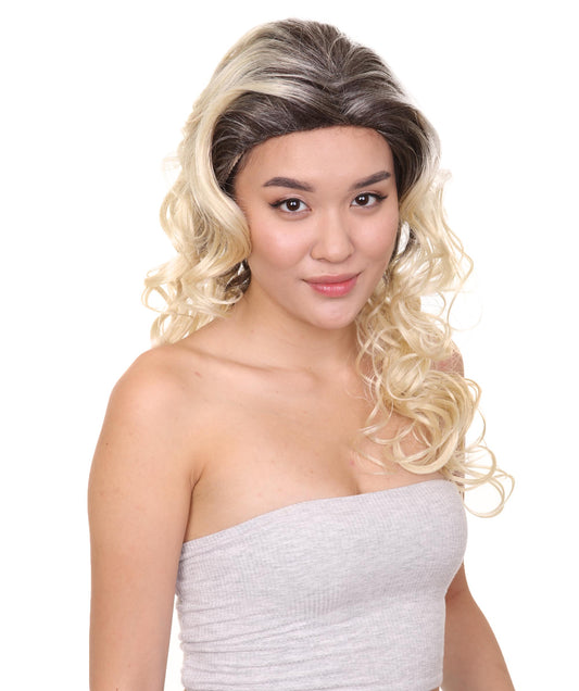 ホームコメディ婦人用かつら|ブロンドカーリーキャラクターコスプレ・ハロウィンかつら|割増空気を通すCaplessなキャップH-365