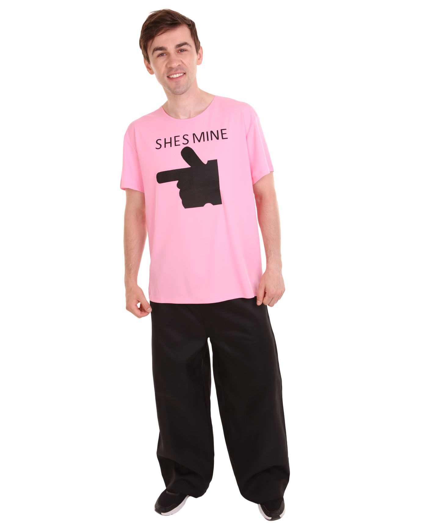 大人向け女性用 JCO-168_5 バレンタインデー ピンク マッチング カップル "He's Mine" Tシャツ コスプレ コスチュームコレクション