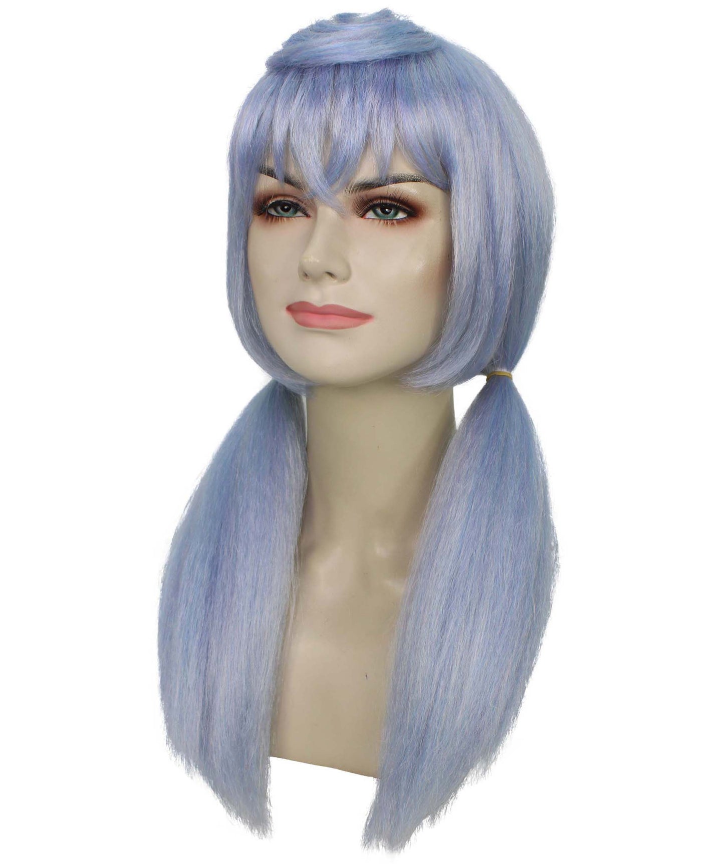 Wigs2you H-6914 大人用レディース ロング ライトブルー ストレート ポニーテール ゲーミング コスプレウィッグ｜ハロウィンに最適｜難燃性合成繊維