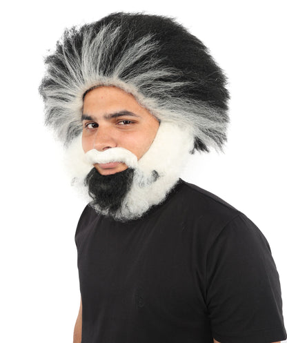 Wigs2you  H-7089 大人用 メンズ ヒルビリー フルウィッグ 口ひげ＆あごひげ付き マルチカラー合成繊維 コスプレ、ハロウィン、ロールプレイ用