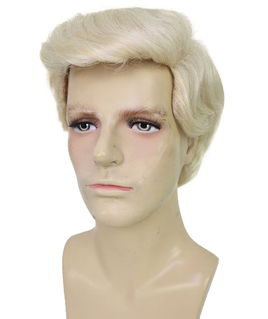 Wigs2you H-7050  ハロウィンやパーティーに最適な、男性用ショートサイドパート大統領スタイルフルウィッグ（ブロンド合成繊維）