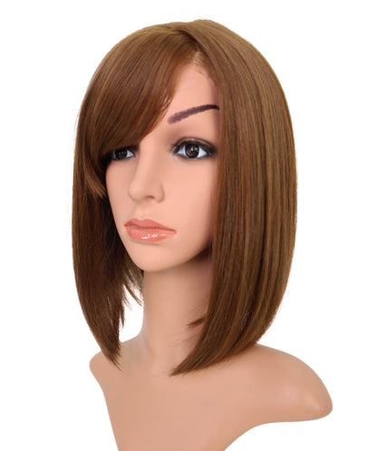 Wigs2you H-6902 女性用 11インチ ショートボブウィッグ | ライトブラウン合成繊維使用 | 手植え・自然な軽量通気性キャップ付きウィッグ