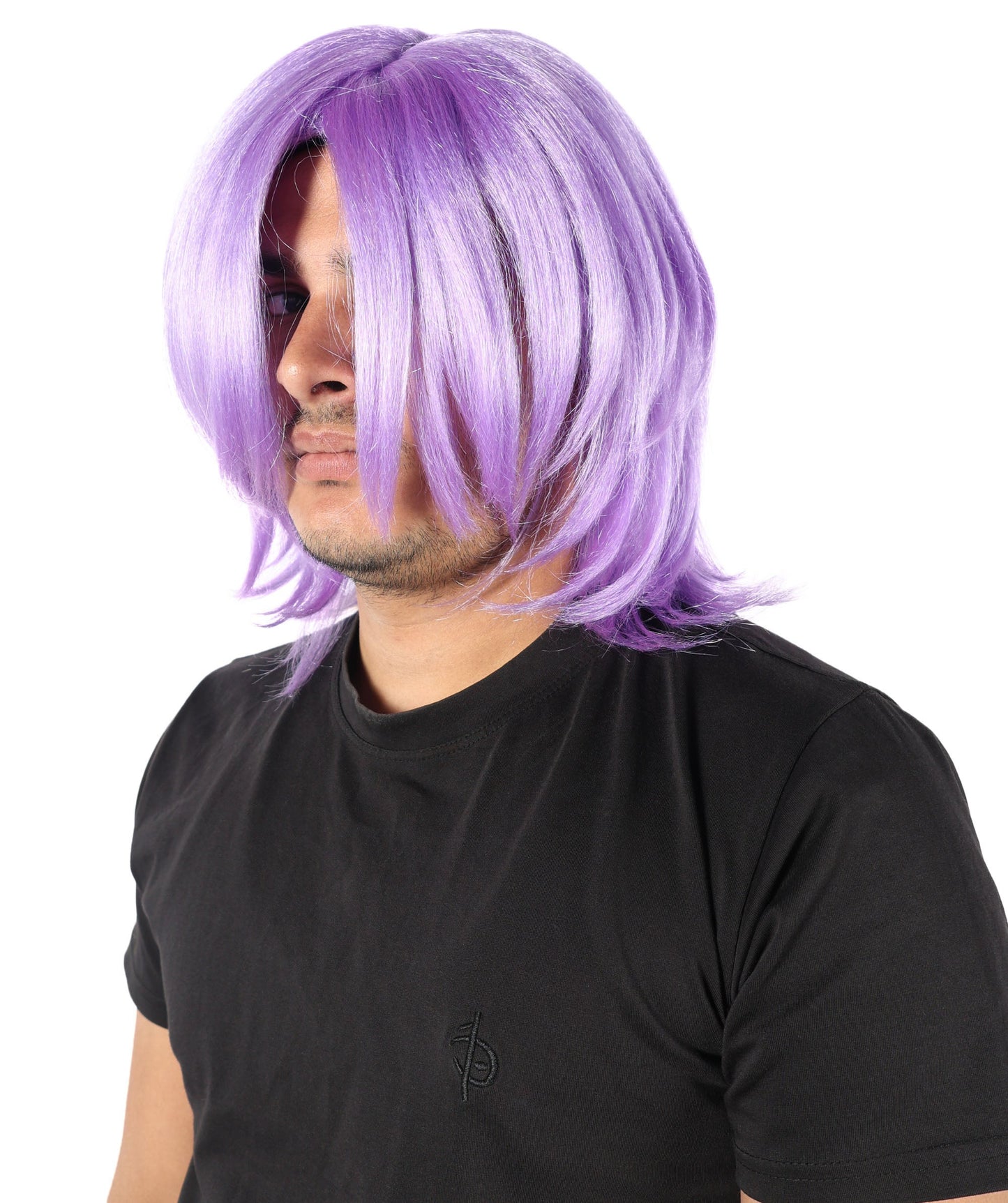 Wigs2you H-7069 大人用メンズショートレイヤードアニメスタイルフルウィッグ ライラック合成繊維 調節可能なキャップ付き コスチュームやアニメイベントに最適