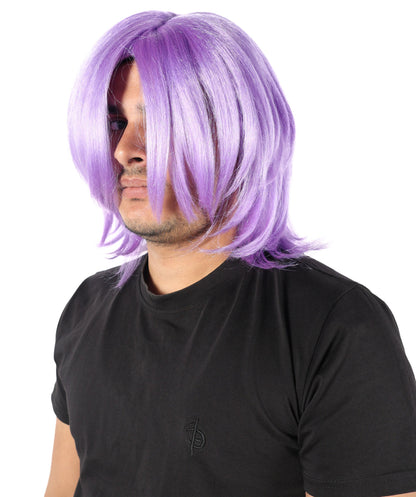 Wigs2you H-7069 大人用メンズショートレイヤードアニメスタイルフルウィッグ ライラック合成繊維 調節可能なキャップ付き コスチュームやアニメイベントに最適