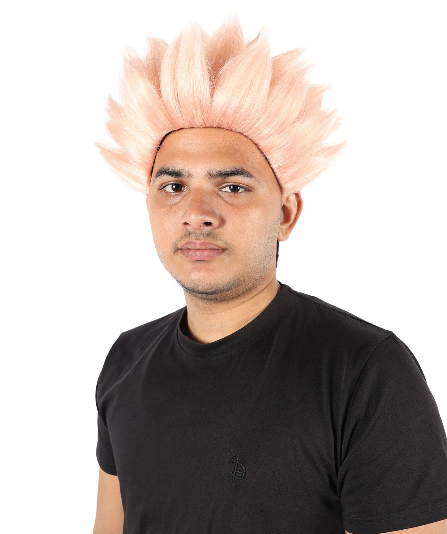 Wigs2you H-7090  大人用 アニメ風 ショート レイヤード スパイキー フルウィッグ ブラック コーラルストライプ 合成繊維 ハロウィン、カーニバル、パーティーに