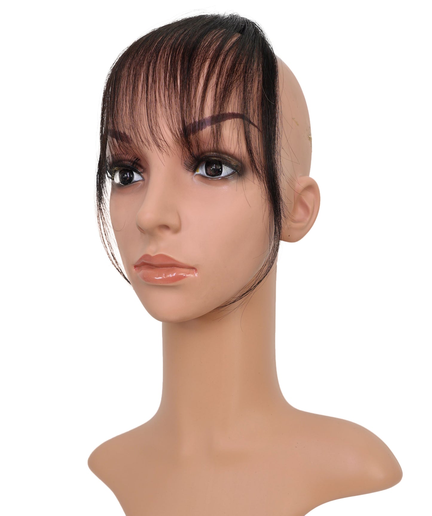 Wigs2you W-8474 女性用孔雀前髪ウィッグ – 100％人毛クリップインフリンジ 5〜9インチ – ナチュラル軽量ヘアピース