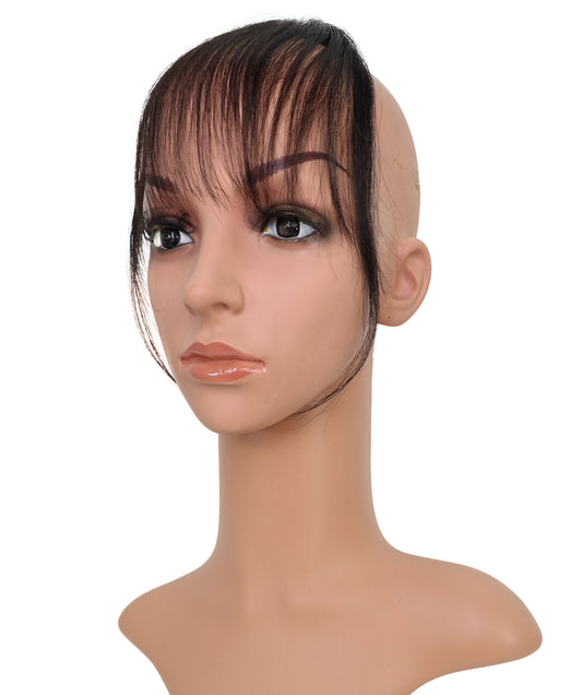 Wigs2you W-8474 女性用孔雀前髪ウィッグ – 100％人毛クリップインフリンジ 5〜9インチ – ナチュラル軽量ヘアピース