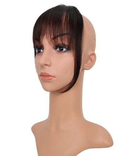 Wigs2you W-8473 女性用100％人毛部分ウィッグ – ナチュラル前髪ヘアピース 8インチ 軽量フリンジトップカバー