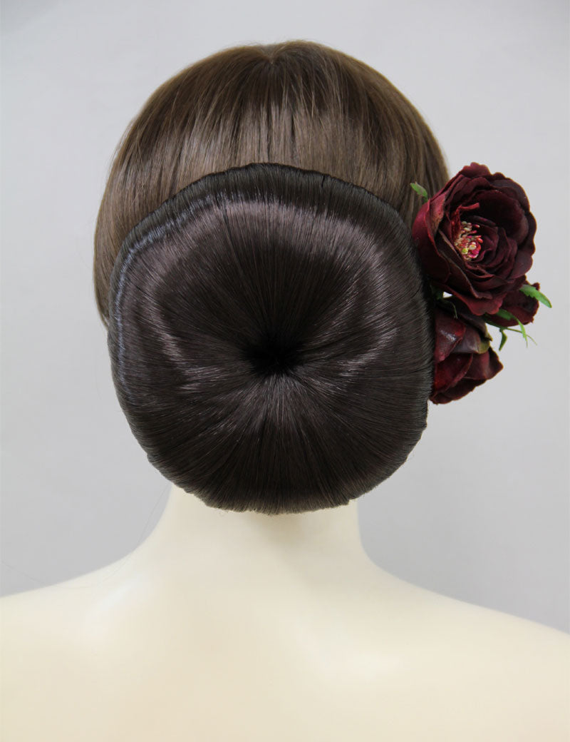 女性 W-8423 の大きなシニョン自然なルックバンズヘアスタイル チャコール 合成繊維
