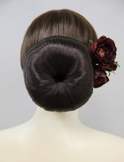 女性 W-8423 の大きなシニョン自然なルックバンズヘアスタイル チャコール 合成繊維