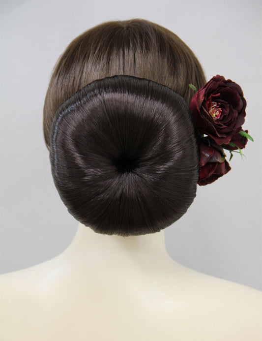 女性 W-8423 の大きなシニョン自然なルックバンズヘアスタイル チャコール 合成繊維