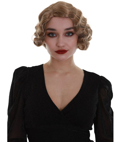 大人の女性用ブロンド波状トレンディなローリング20'sウィッグ H-5271 プレミアムハロウィンパーティーウィッグコレクション