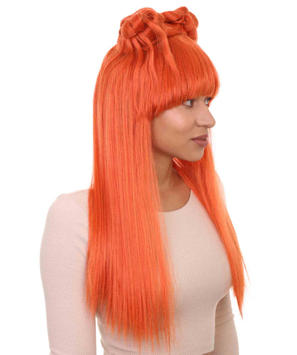 Wigs2you ハロウィン パーティー プレミアム レディース H-1198 快適なフィット感 オレンジ アジアン プリンセス ウィッグ
