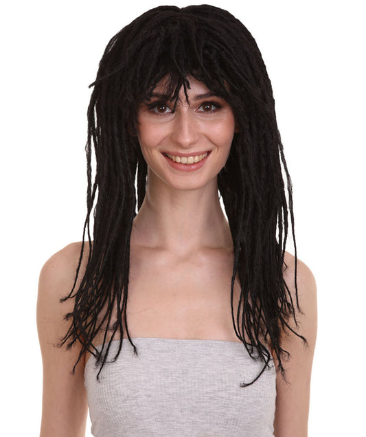 Wigs2youハロウィンパーティープレミアムレディースH-1957 着けやすい 非常に快適 ロングブラックドレッドロックウィッグ