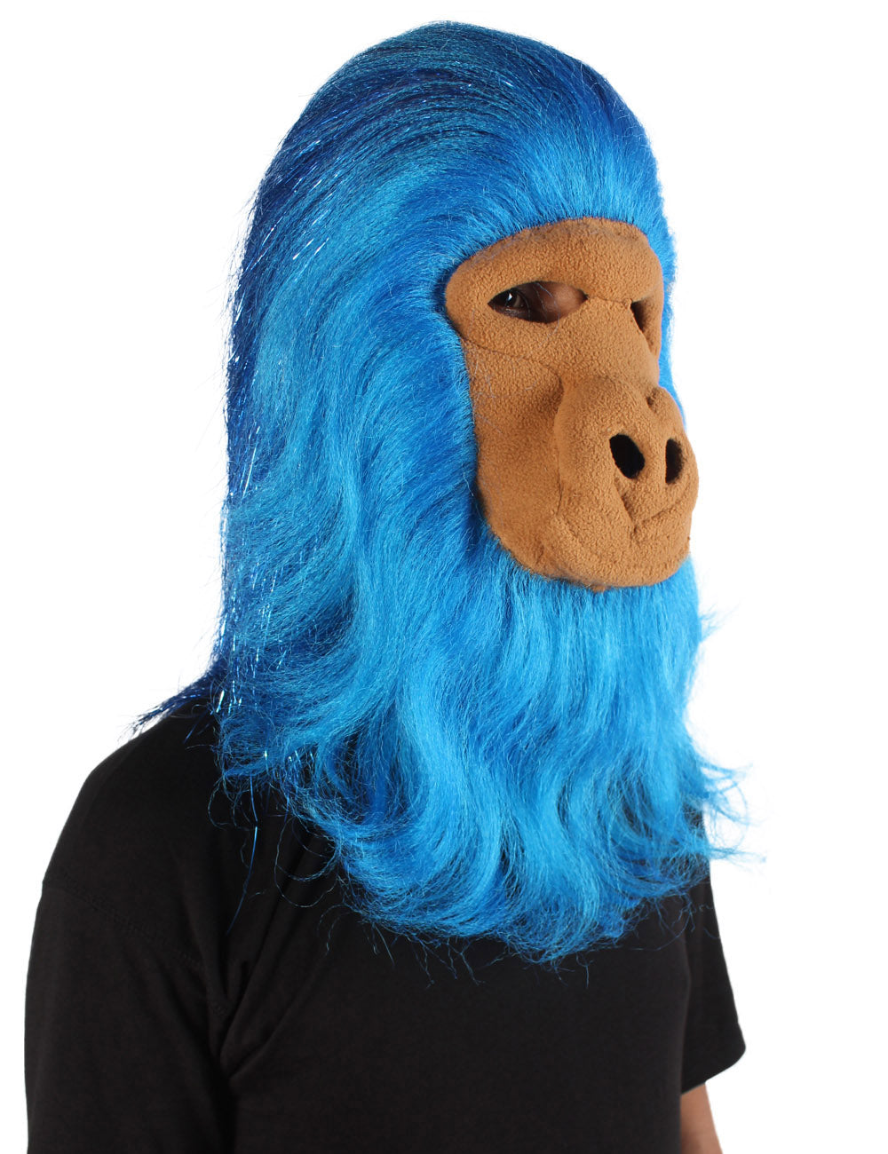 ハロウィンパーティープレミアムメンズ H-5647-BL ヘアリーユニセックスエイプティンセルマスクのみ 青 軟らかい合成繊維
