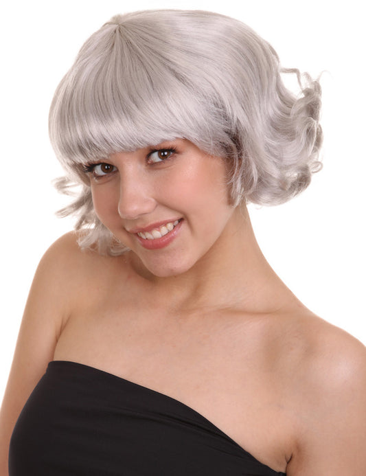 Wigs2you ハロウィン パーティー プレミアム レディース H-1361 着けやすい 快適なフィット感 カーニバル グレー ウェーブのかかったウィッグ