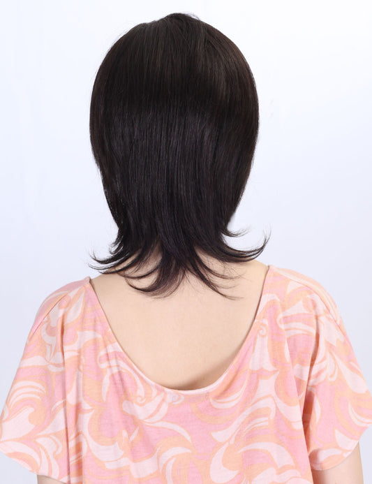人毛100％ | ストレートミディアムウィッウィッグ | どんな装いにも合います | ウィッグネット付き HH-103