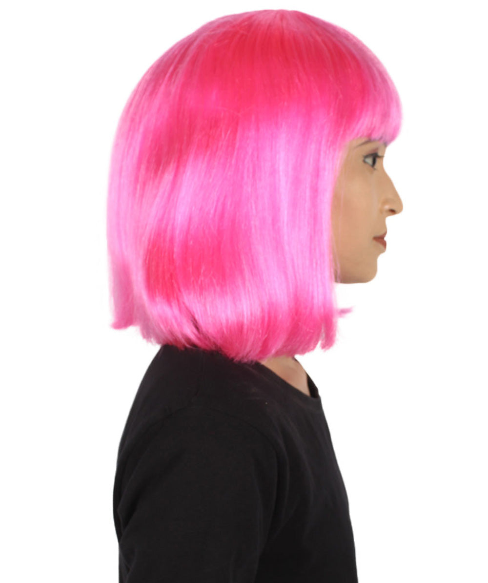 ピンク ボブ 女性用ウィッグ H-3579 パーティー準備済み ファンシーコスプレハロウィンウィッグ プレミアム 通気性の良い キャップレスキャップ