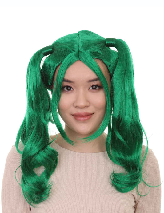 Wigs2you ハロウィンパーティー プレミアム レディース H-741 ドリー ピグテール ウィッグ ダークグリーン色