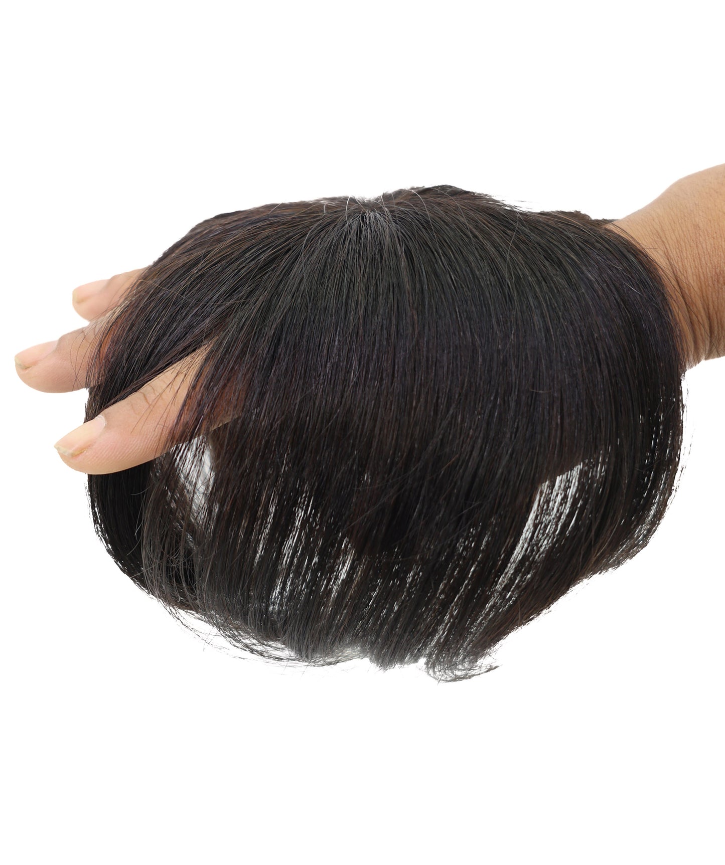 Wigs2you HTHTP-034 女性用100％人毛トップカバー – ショート前髪ヘアピース 6インチナチュラル軽量クラウンウィッグ
