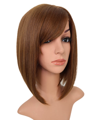 Wigs2you H-6902 女性用 11インチ ショートボブウィッグ | ライトブラウン合成繊維使用 | 手植え・自然な軽量通気性キャップ付きウィッグ