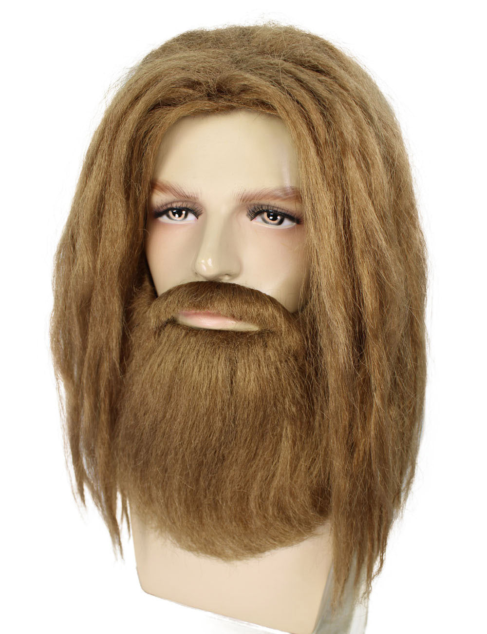 Wigs2you H-5505 大人用メンズ ブラウン ドレッドヘアウィッグ（ひげセット付き）| ハロウィンに最適| 難燃性合成繊維