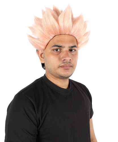 Wigs2you H-7090  大人用 アニメ風 ショート レイヤード スパイキー フルウィッグ ブラック コーラルストライプ 合成繊維 ハロウィン、カーニバル、パーティーに