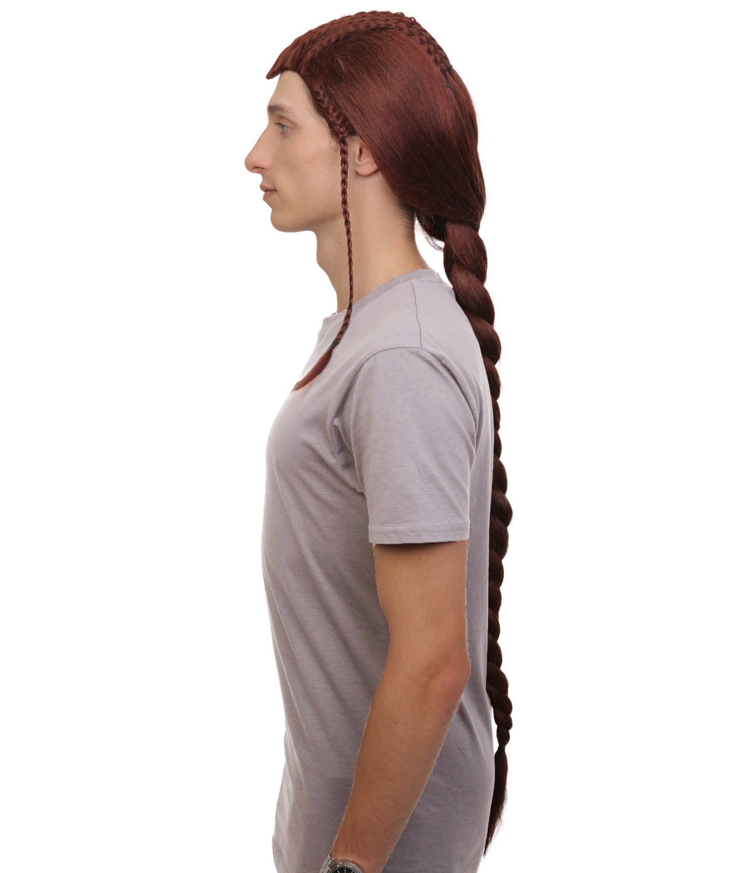 Wigs2you H-5655 大人用男性用ヒューマノイド戦士編み込みダークオーバーンウィッグ