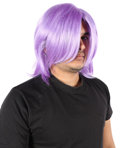 Wigs2you H-7069 大人用メンズショートレイヤードアニメスタイルフルウィッグ ライラック合成繊維 調節可能なキャップ付き コスチュームやアニメイベントに最適